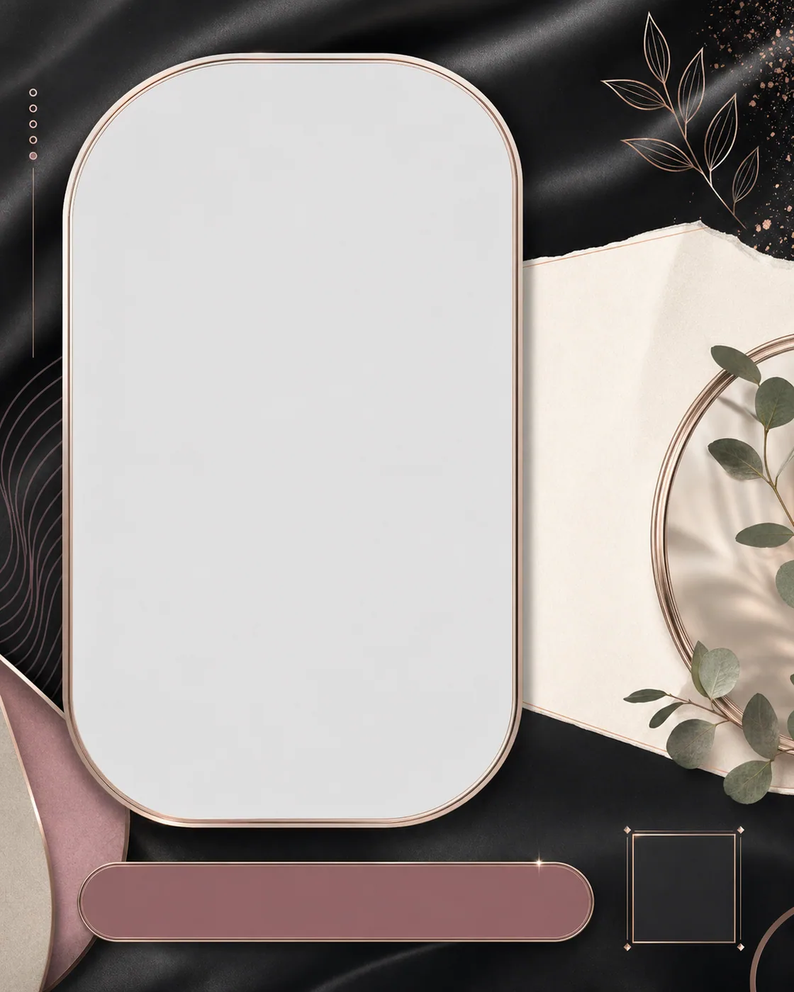 Blank beauty before and after DIY template with result photo, context copy, CTA, and logo zones