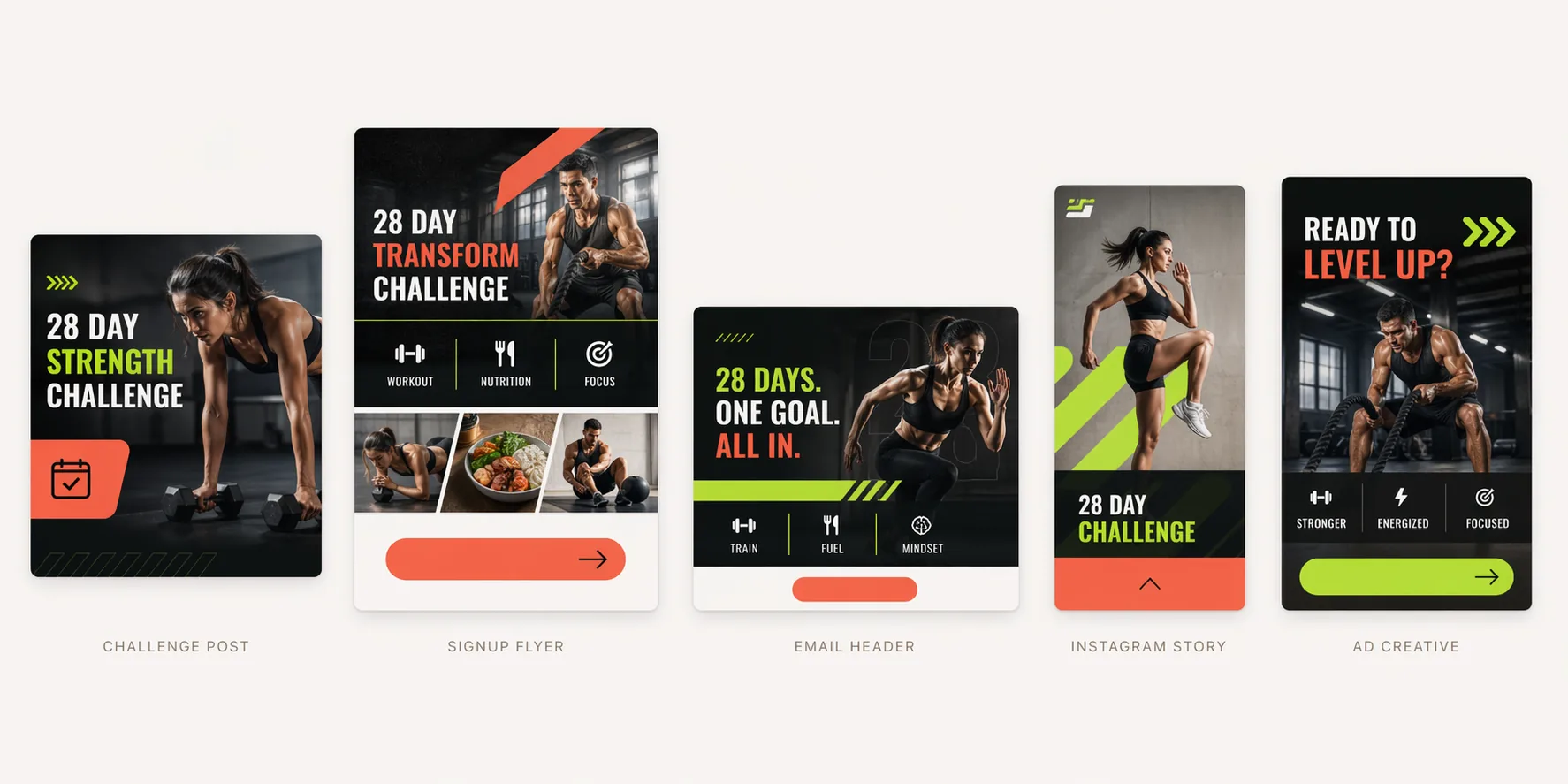 Fitness challenge signup visual preview