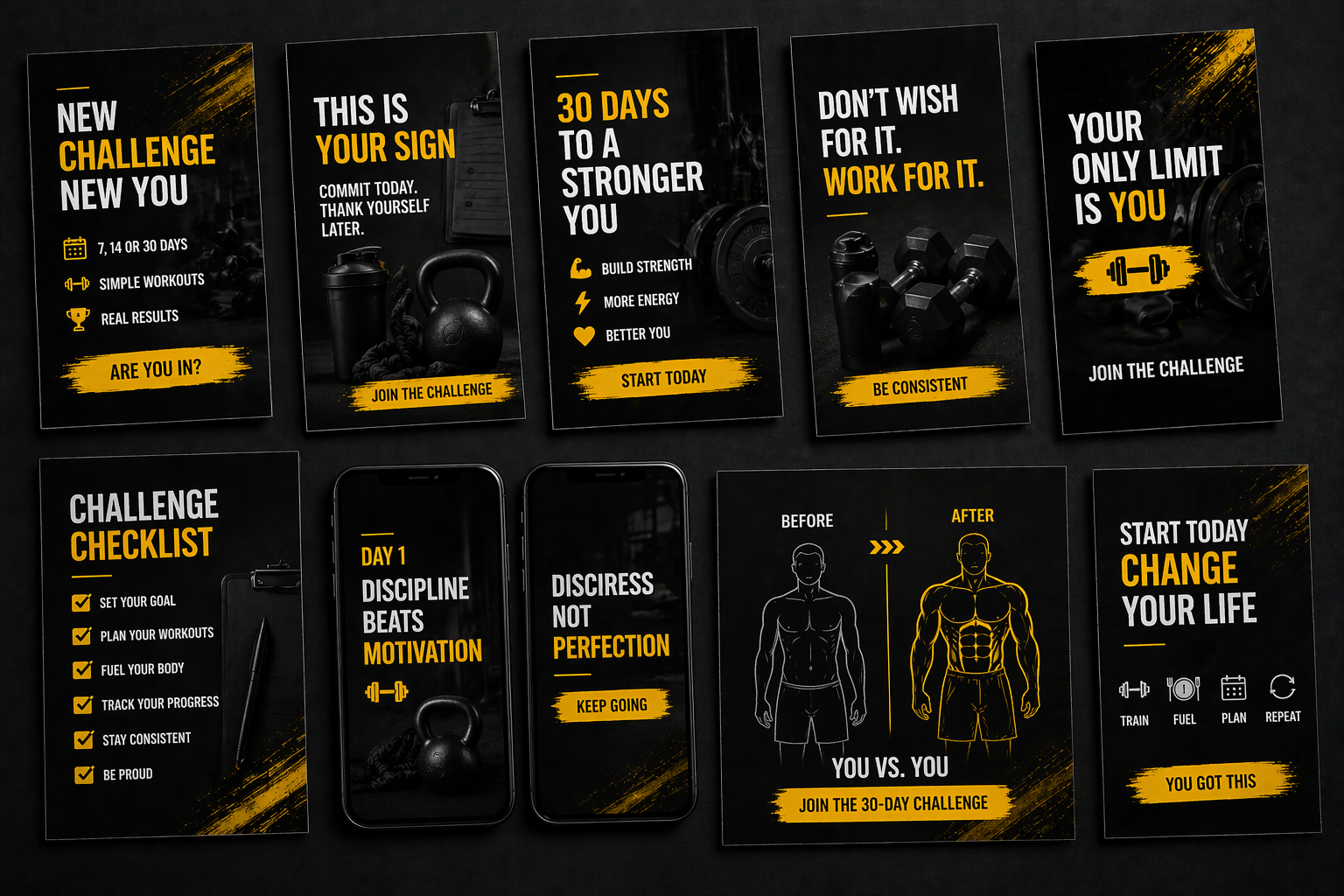 Fitness challenge template preview