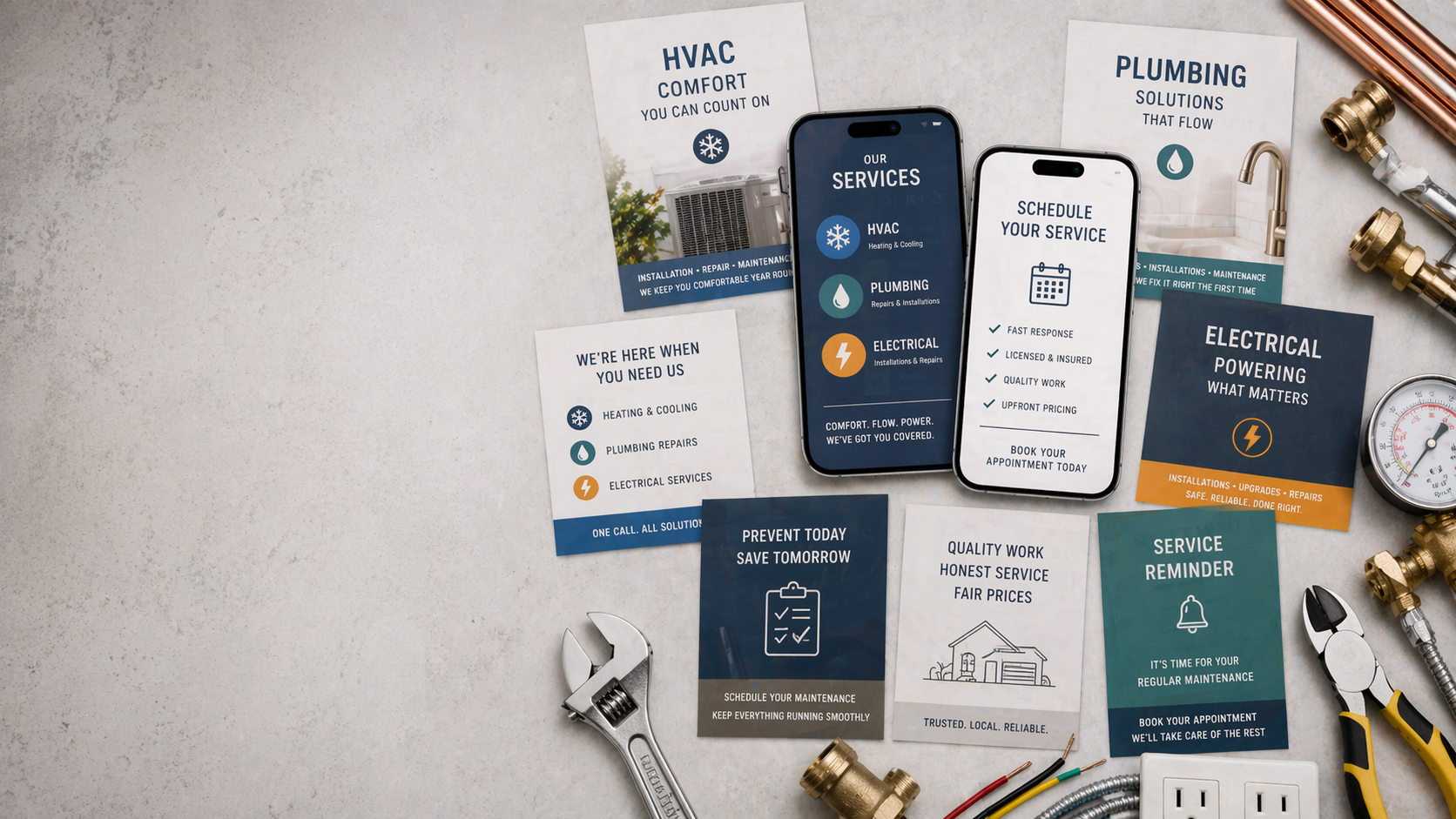 Local service marketing content collage