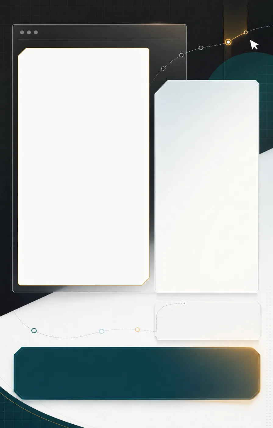 Blank creator digital product launch DIY template with empty product, copy, CTA, and detail zones