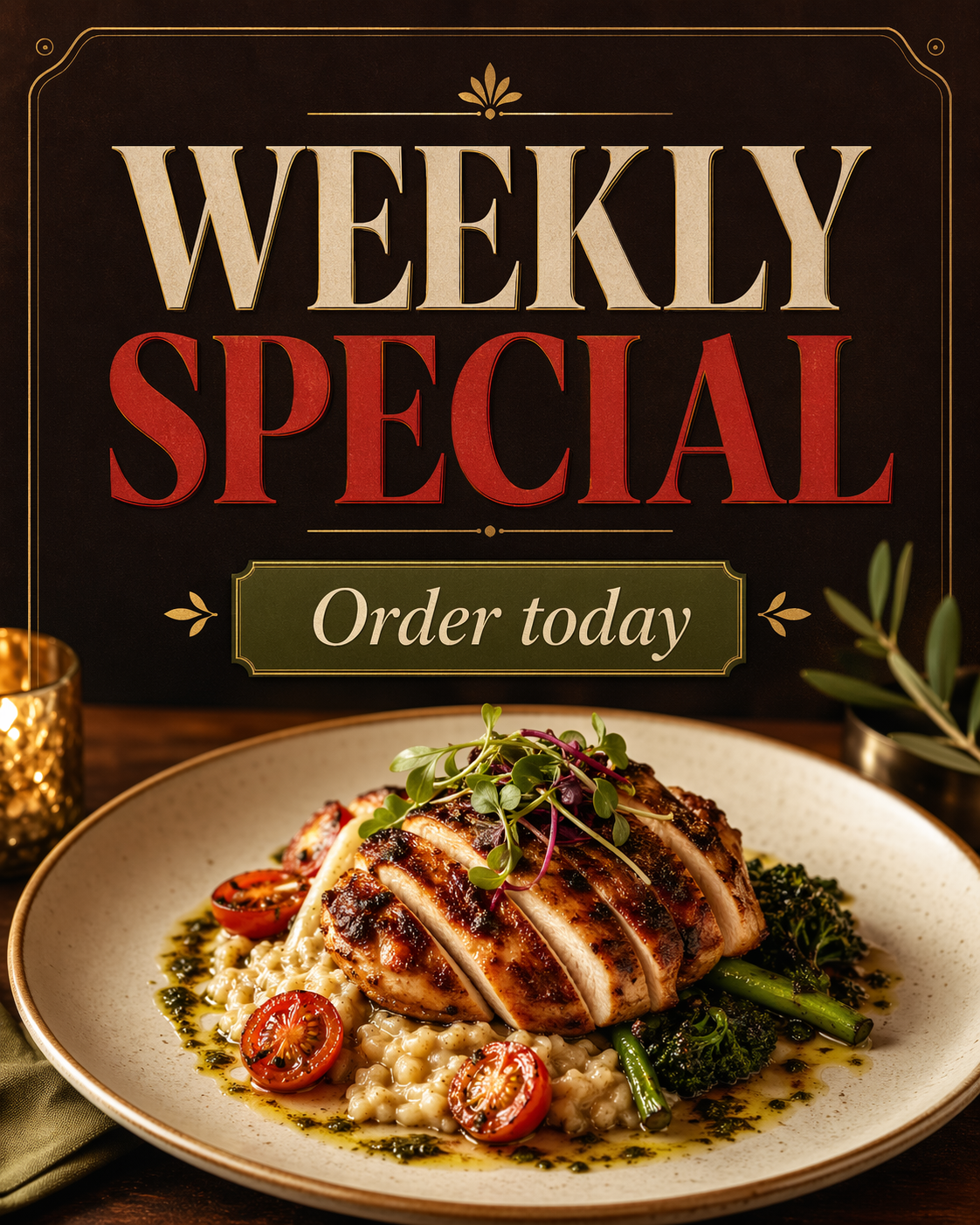 Finished offer-first restaurant weekly special setup example