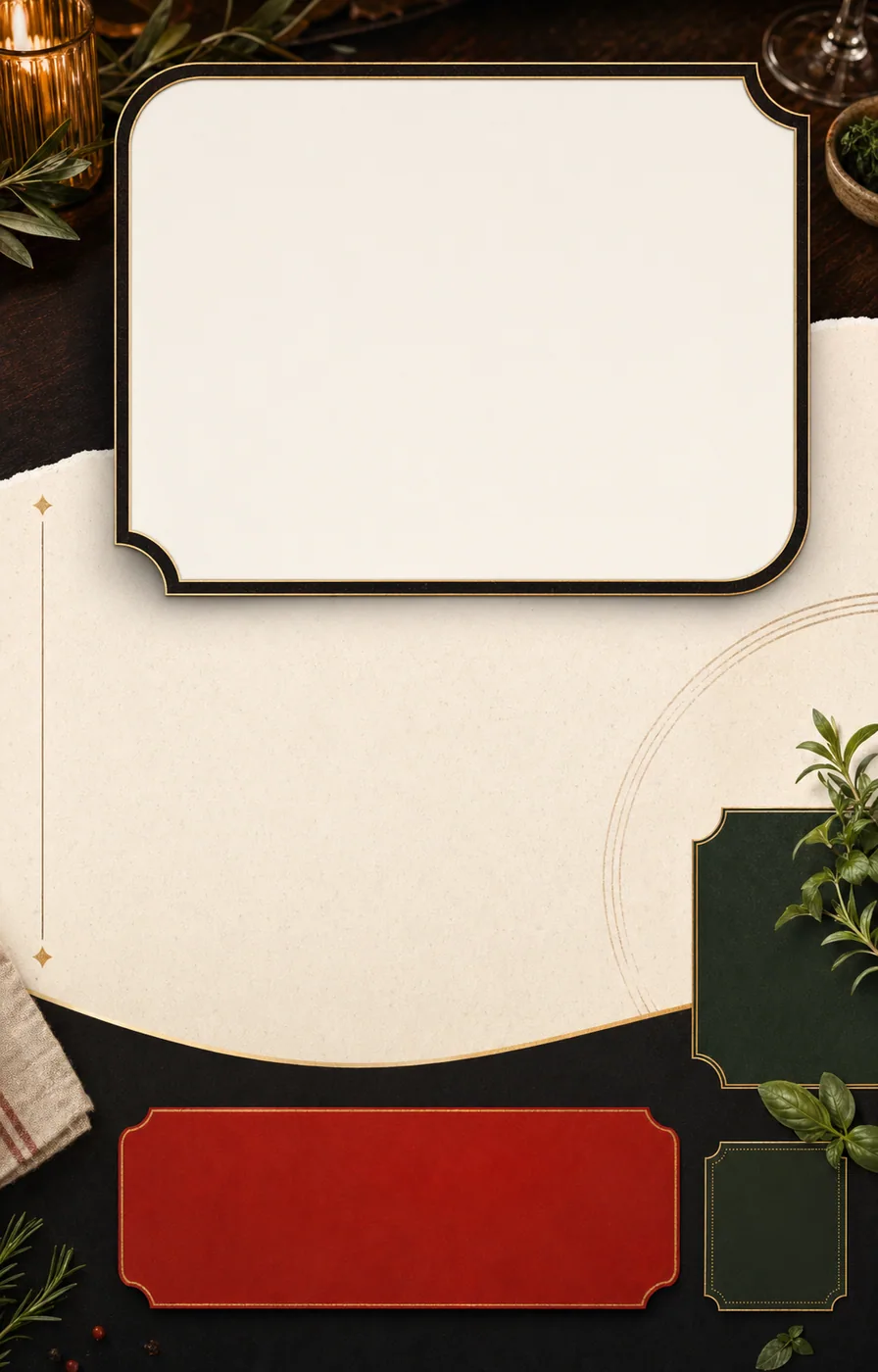 Blank restaurant special DIY template with empty dish photo, menu copy, CTA, and detail zones